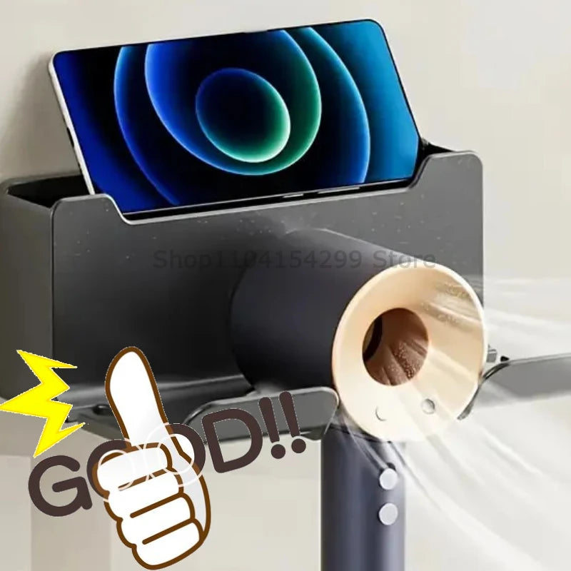 Hair Dryer Holder Wall Dryer Cradle Straightener Stand Hairdryer Organizer Box Toilet Blower Holder Shelf Bathroom Accessories
