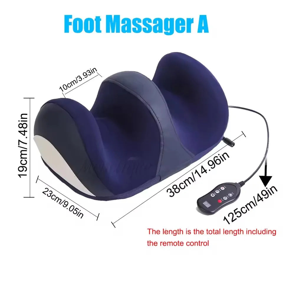 Super Big Electric Leg Massager Smart Heated Calf Massage Shiatsu Kneading Machine Roller Foot Muscle Remote Control Relaxation