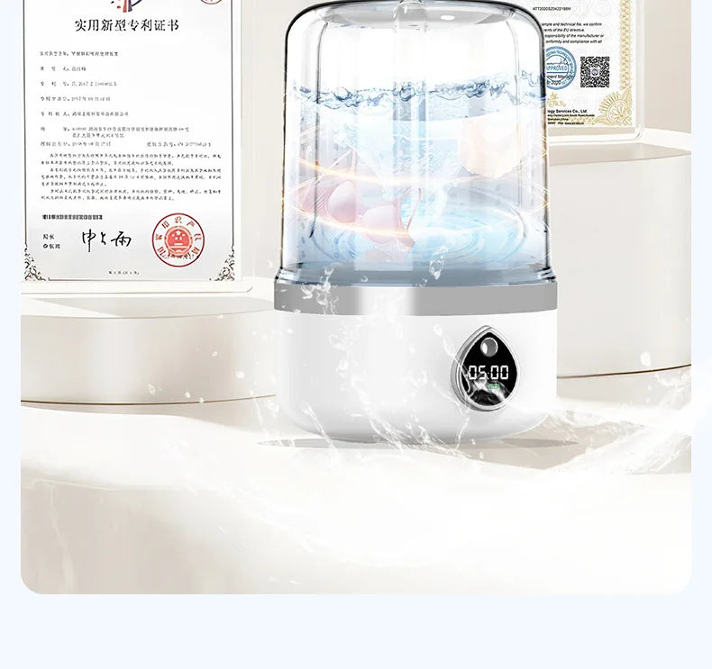 TINSOL New Mini Portable Washing Machine USB Charging Support Silent Fully Automatic Wash Essential for Dorms and Travel