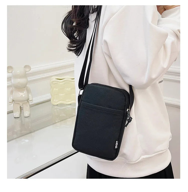 New Fashion Simple Casual Shoulder Messenger Bag, Women's Portable Mobile Phone Bag, Vertical Coin Key Bank Card Shoulder Bag