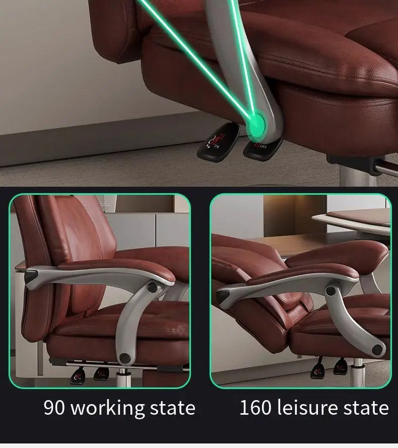 Foot Rest Ergonomic Office Chair Comfortable Designer Relax Luxury Swivel Office Chair Pliable Wheel Sillas Escritorio Furniture