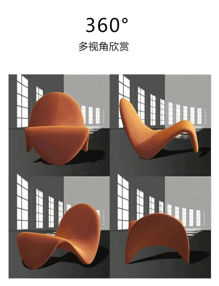 Velvet Italian Minimalist Lazy Sofa Chair Living Room Furniture Modern Minimalist Single Leisure Chair Nordic Lamb Lounge Chair