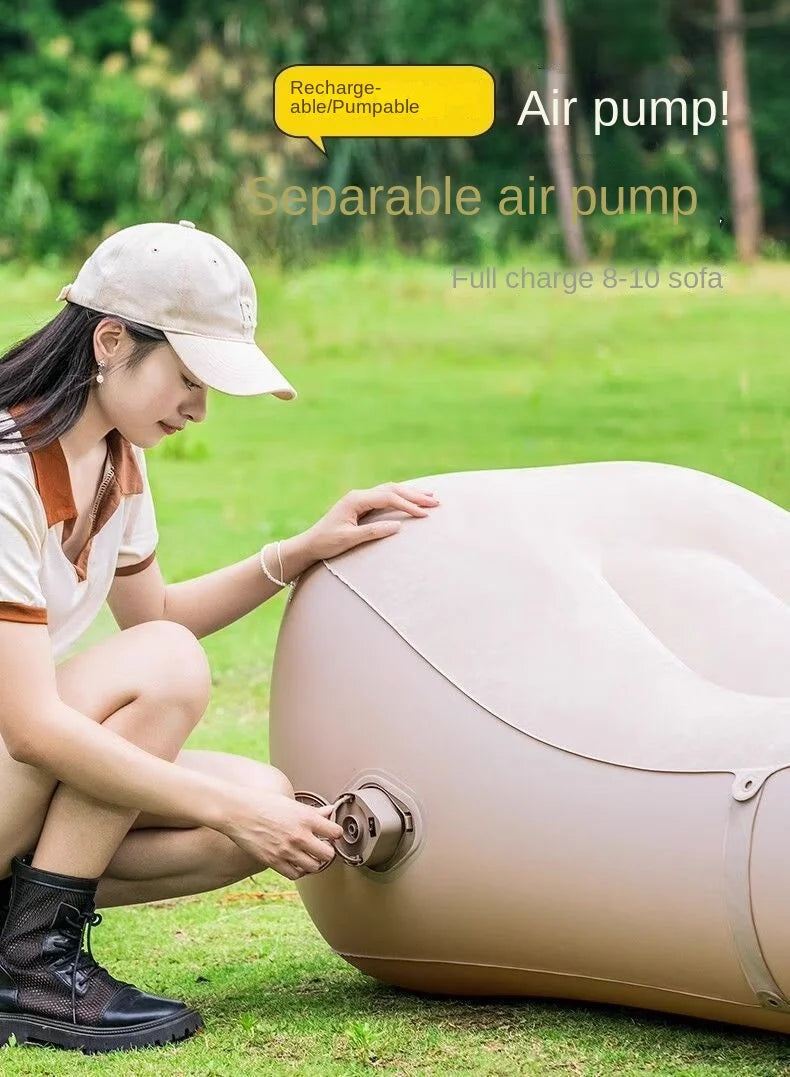 Outdoor Inflatable Sofa USB Rechargeable Portable Air Sofa, Music Festival Nap Camping Fully Automatic Inflatable Lounge Chair