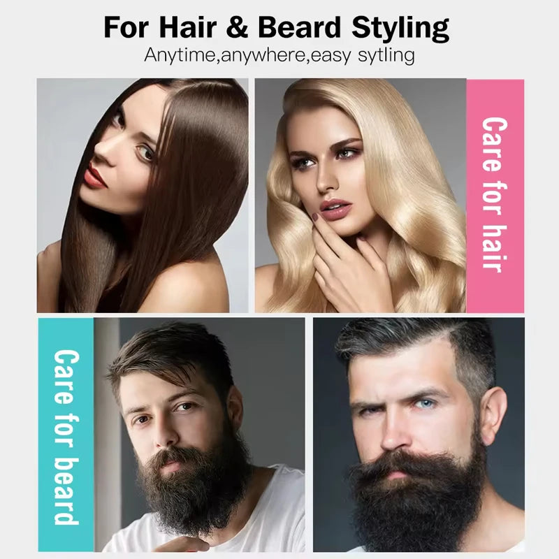 Hot Selling Fast Heating Negative Ion Straight Hair Brush Portable Ceramic Coating Straight Hair Comb Can Straighten Beard