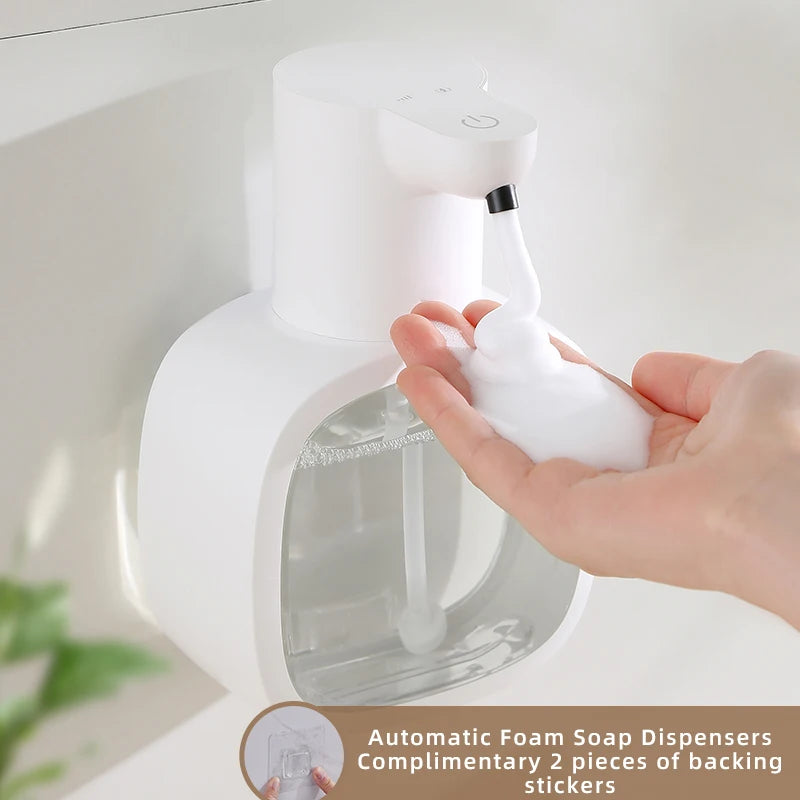 New Wall Mounted Automatic Soap Dispenser Foam Smart Hand Washing Machine 500ml Liquid Rechargeable Bathroom Induction Sensor
