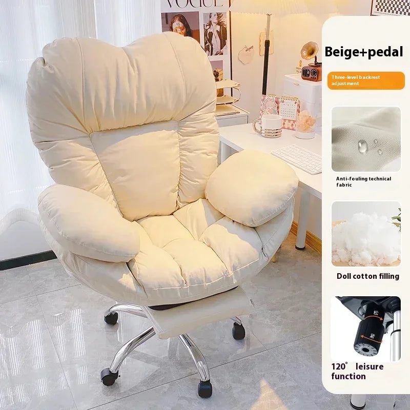Computer Sofa Chair, Home Comfortable Sedentary Backrest Desk Chair, Anchor Live Broadcast Chair, Bedroom Office Chair Fauteuil