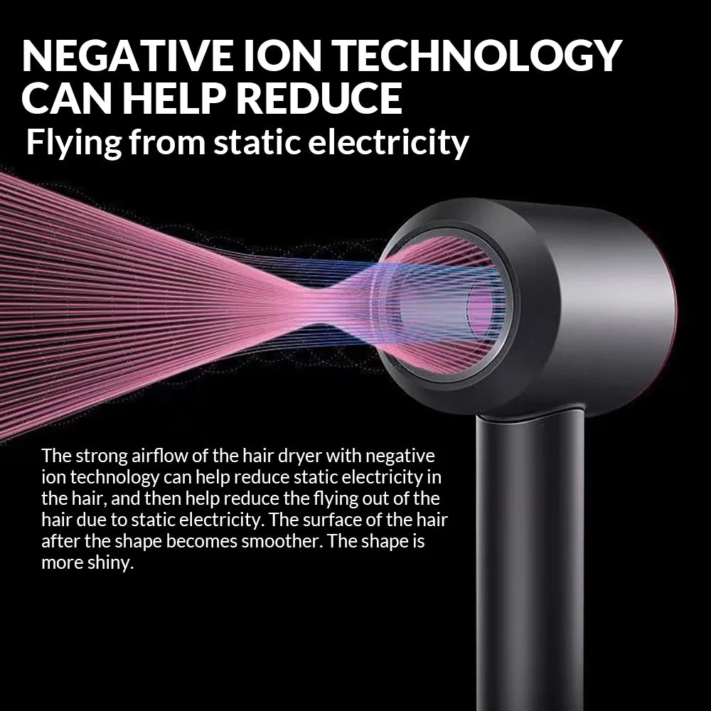 5 in 1 Electric Ionic Hair Dryer High Speed Bladeless HairDryer Negative Ion Professional 1.8M Super Leafless Hair Dryer