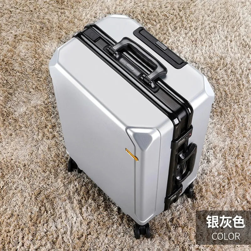 Fashion rolling luggage aluminum frame USB charging trolley suitcase 20/24/26/28 inch students password travel luggage