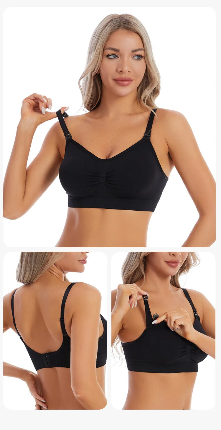 High Quality Maternity Nursing Bras Cotton Breastfeeding Pregnant Underwear Seamless Large Size Breathable Bra Push Up