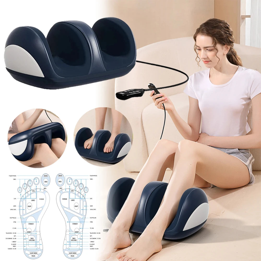Super Big Electric Leg Massager Smart Heated Calf Massage Shiatsu Kneading Machine Roller Foot Muscle Remote Control Relaxation