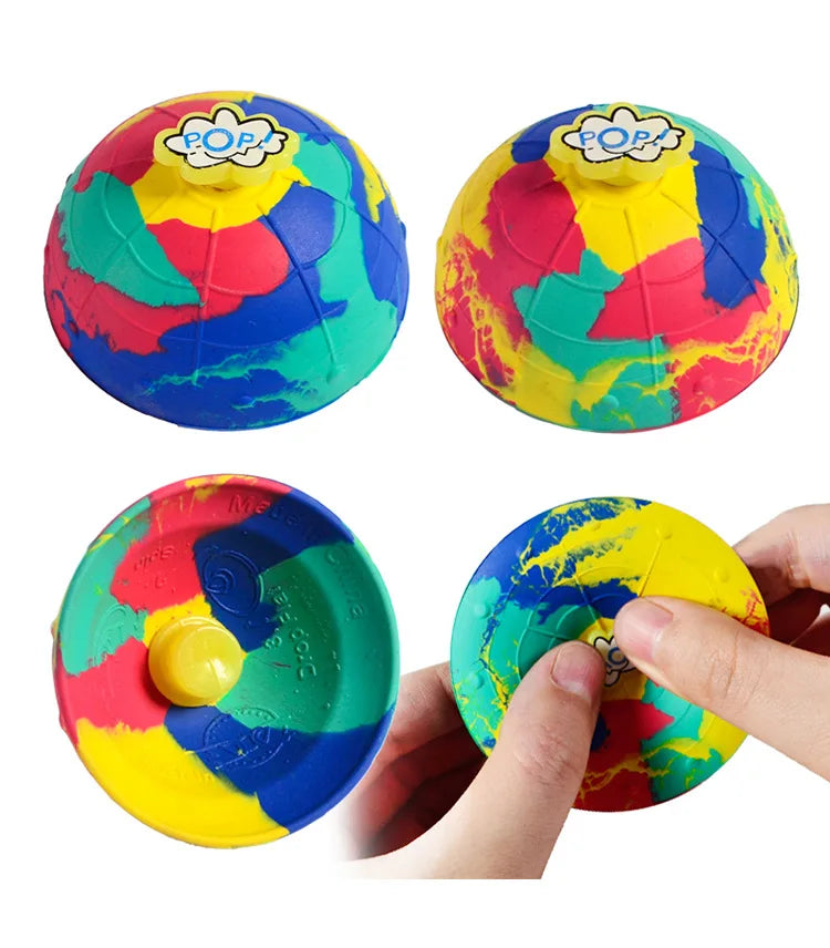 Half Side Bouncing Ball Cloud Buckle With Light Camo Bouncing Bowl Creative Children's Relief Toy