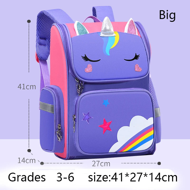 Children Girl Backpack With Large Capacity Waterproof Unicorn Print Teen School Bag for 2-16 Year Olds Cute Kawaii Kid Backpack