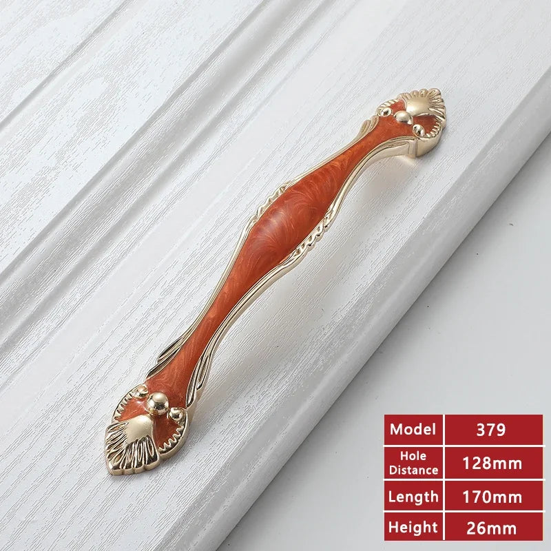 YM Red Amber Cabinet Handles Drawer Knobs for Kitchen Dressers Closets Wardrobe - Furniture Storage Door Pulls