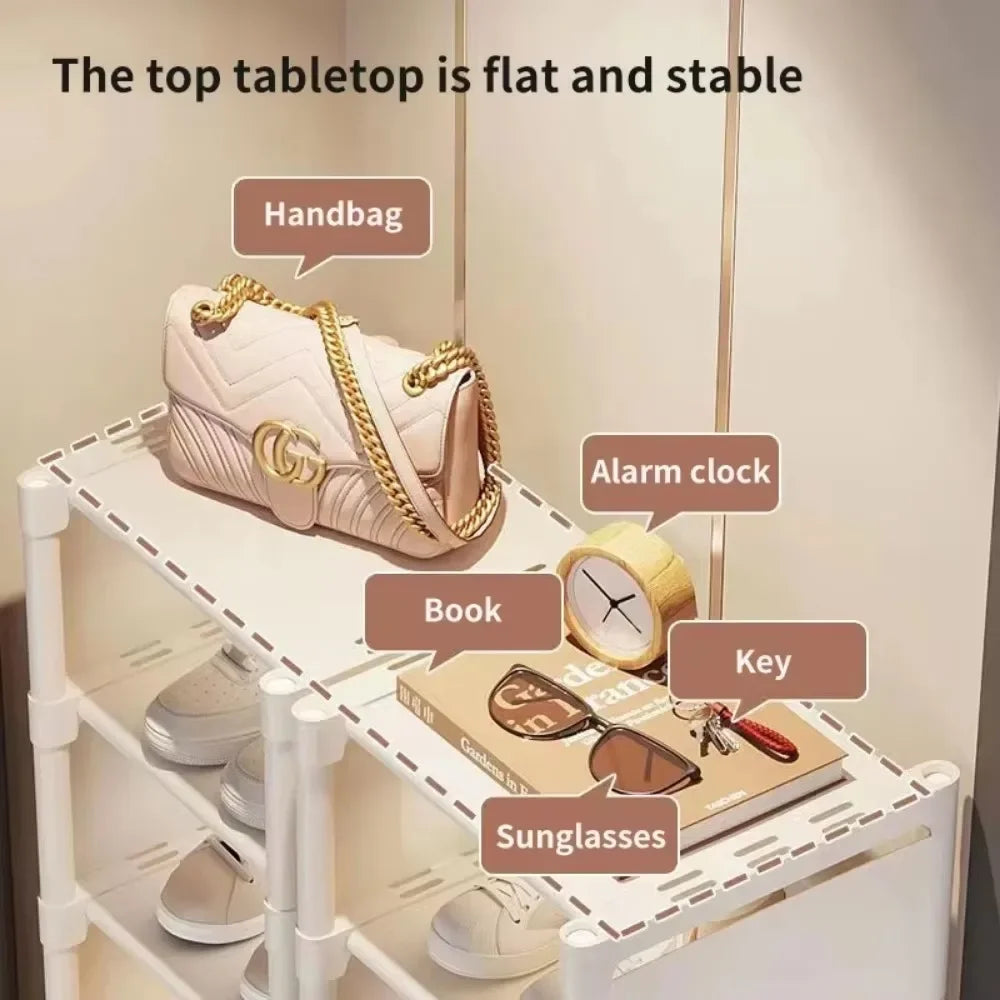 Multilayer Storage Cabinet for Doorway Shoe Shelf for Home Dustproof Shoe Organizer for Entryway Rental Apartment Easy Assembly