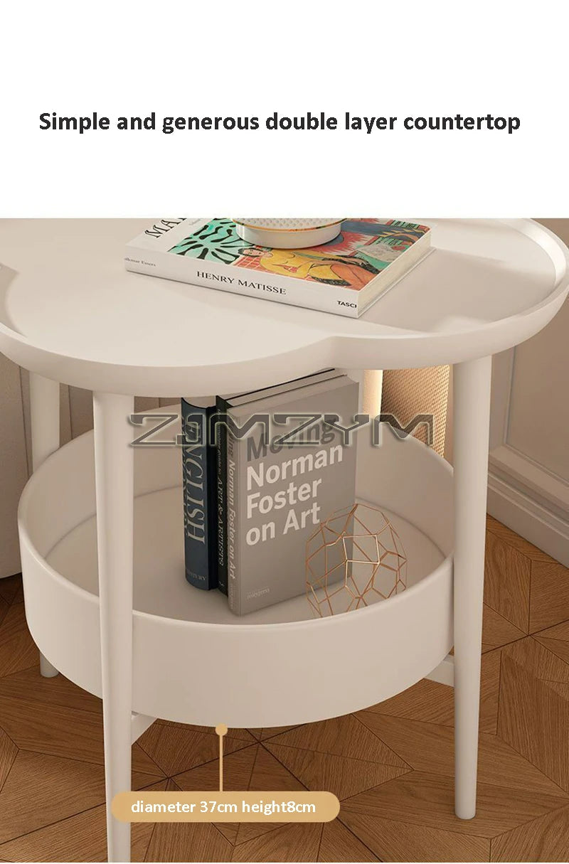 Bedside Table Cream Style Table Four Leaf Modern Minimalist Bedroom Sofa Side Cabinet Storage Table Small Coffee Table