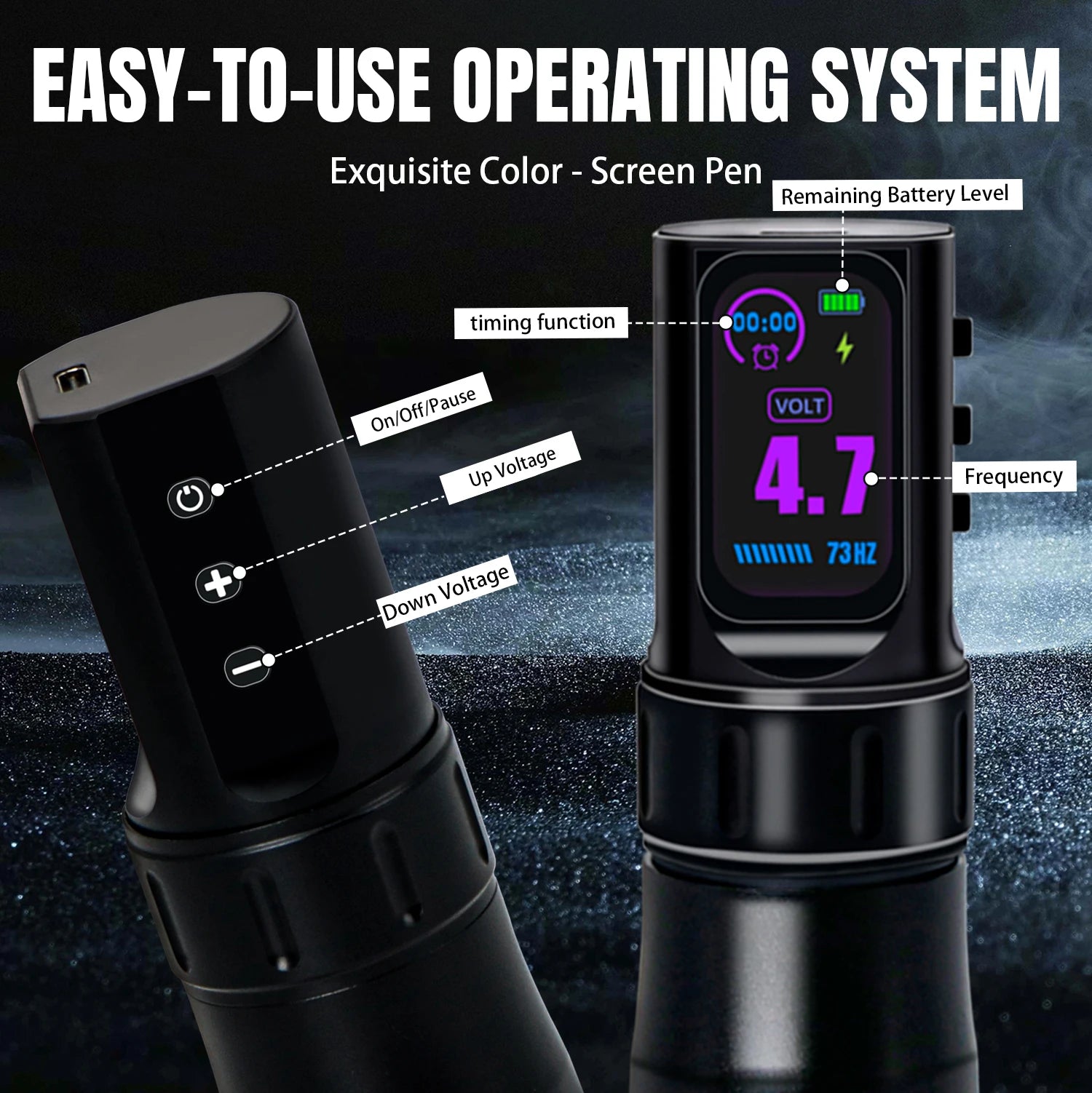 KVM Wireless Tattoo Pen Kit Tattoo Gun Kit Dual Mode Direct Drive IPS Screen Timer Function Battery 1800mAh Tattoo Machine Kit