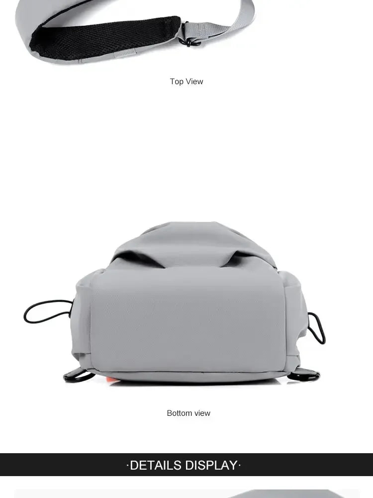 New Men's And Children's Chest Bag Waterproof Trend Simple Usb Charging Solid Color Multifunctional Messenger Bag Shoulder Bag