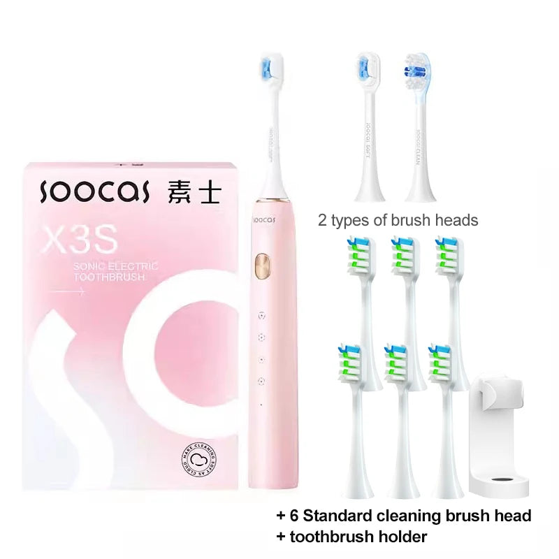 SOOCAS X3S Ultrasonic Electric Toothbrush IPX7 Waterproof Adult X3U Upgrade Smart Sonic Tooth Brush Upgraded USB Fast Chargeable
