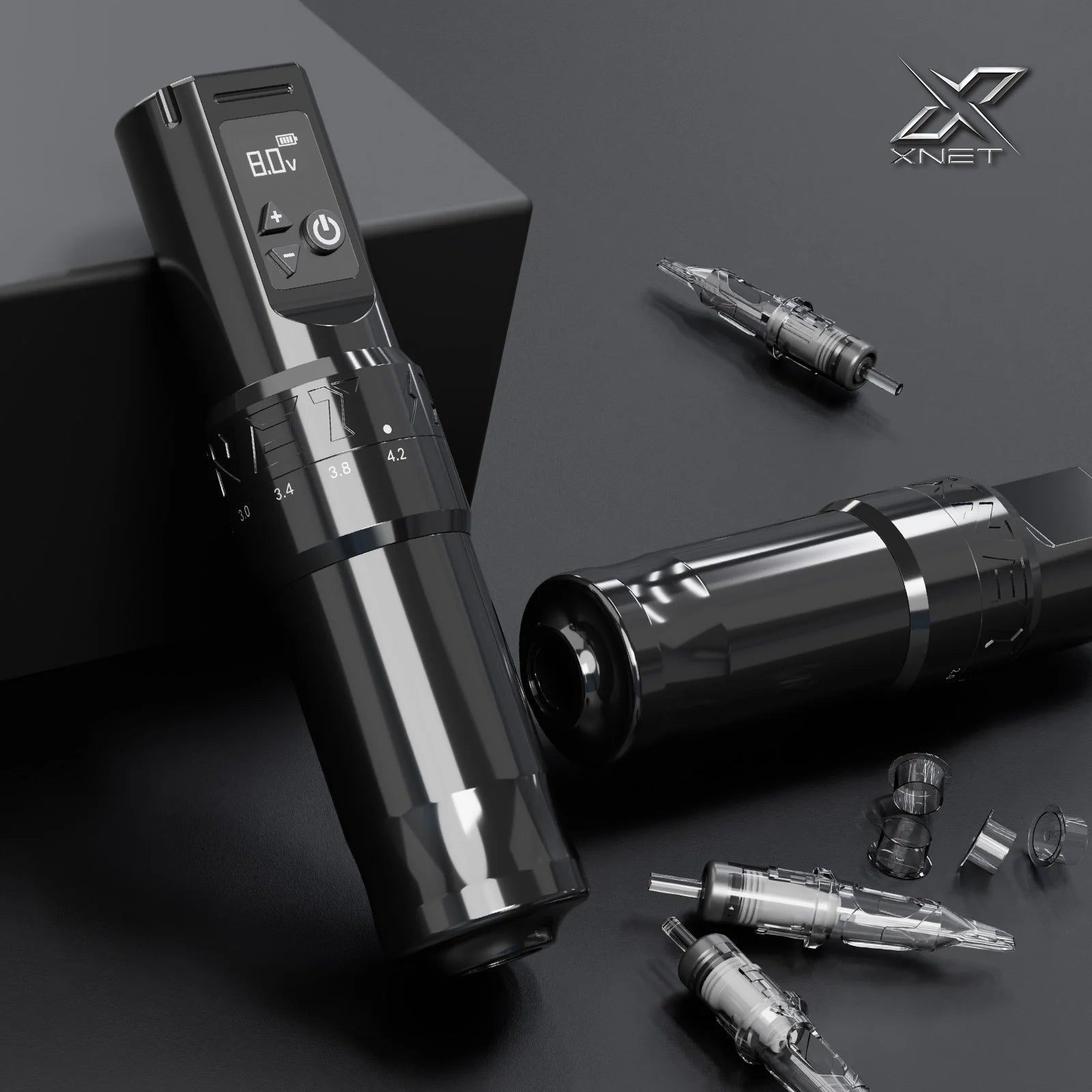 XNET T1 Wireless Tattoo Machine Pen 7 Adjustable Stroke Custom Motor LCD Screen Battery Makeup Microplasty Pen For Tattoo Art