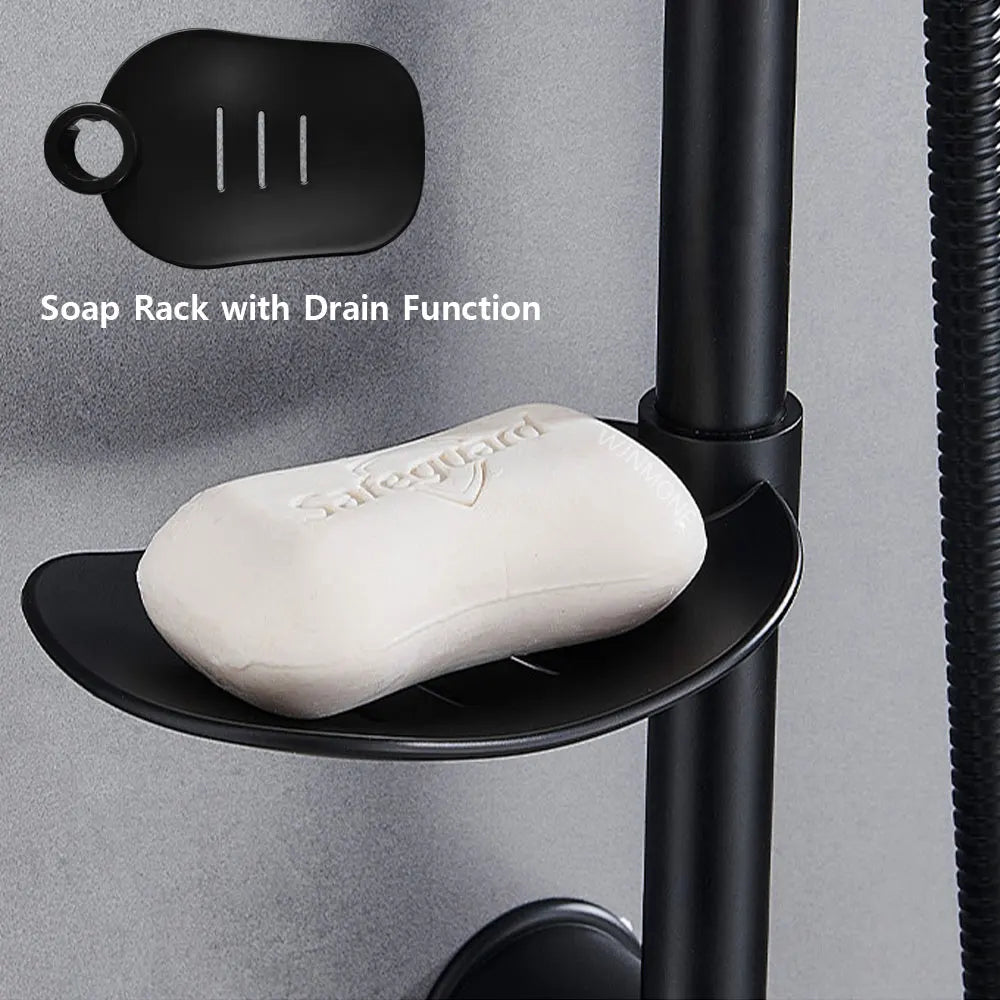 Black/Chrome Bathtub Split Rain Shower Set with Handheld Bathroom Rainfall Shower System Faucet Accessories Adapter Mixer Taps