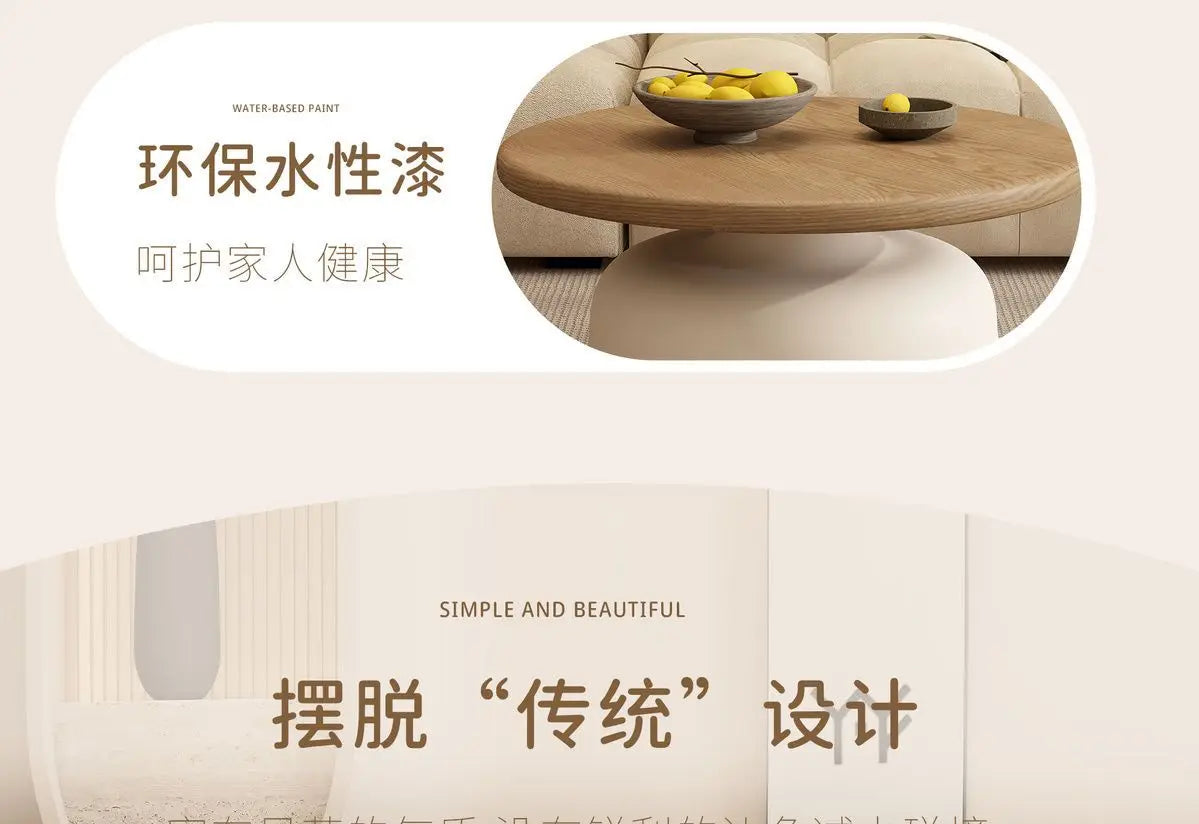 Cream style Martini coffee table, living room, small household, simple iron round shape