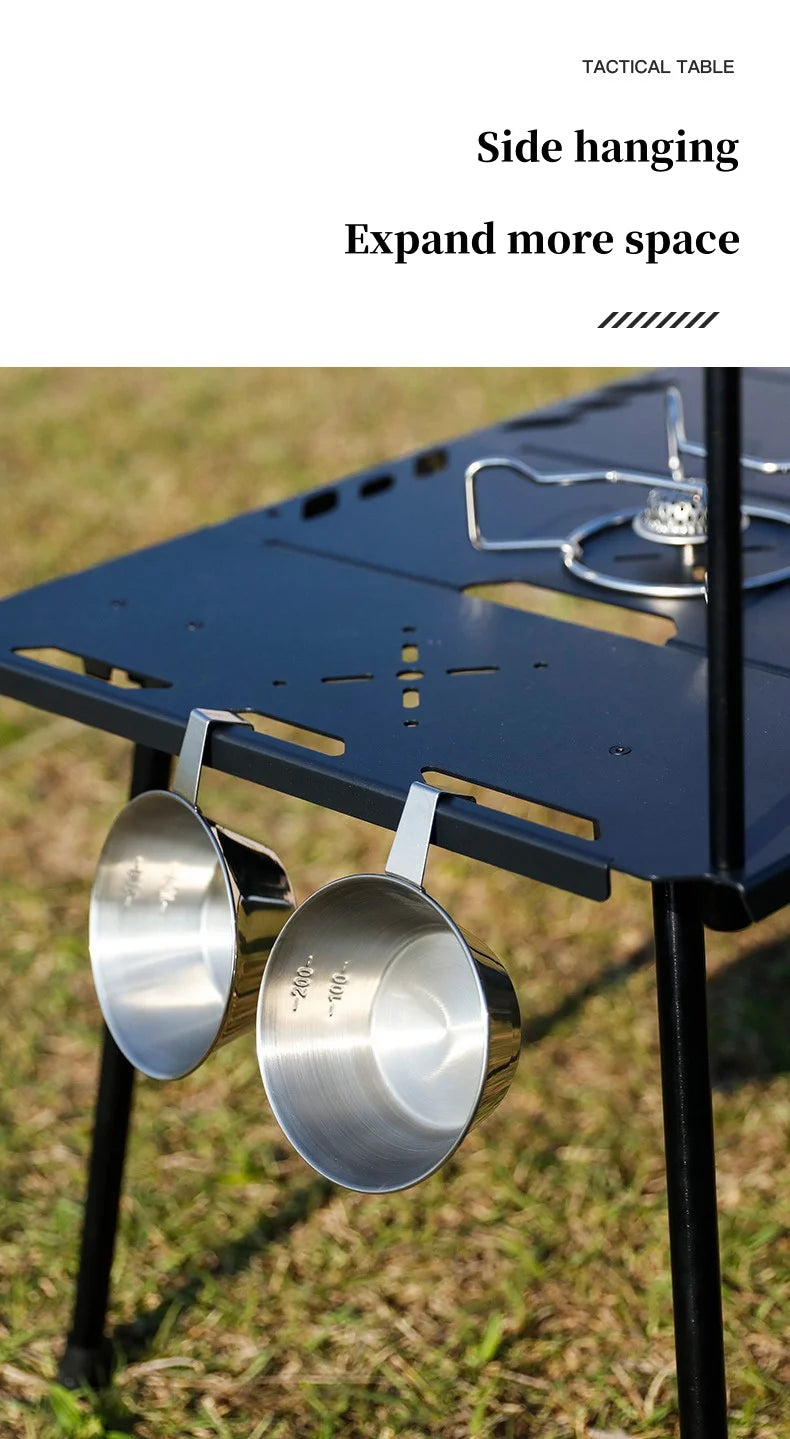 Outdoor Lightweight Folding Table Camping Hiking Travel Fishing Retractable Small Table Military Green Aluminum Alloy RuggedDesk