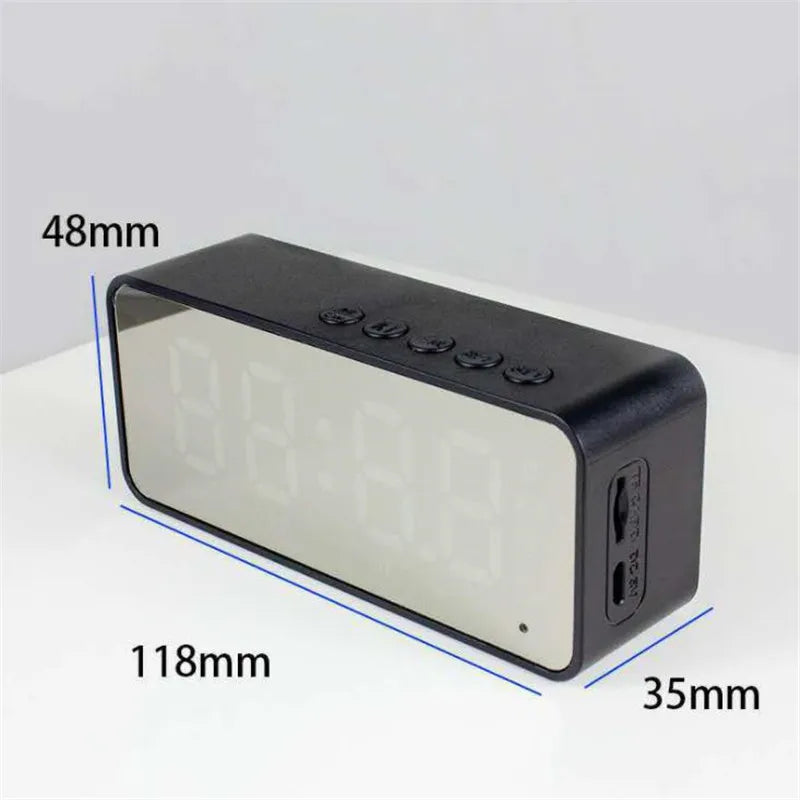 Wireless Bluetooth Speaker Small Mini Alarm Clock Portable Cannon Mini Voice Broadcast the Card Instert Vehicular Audio System W