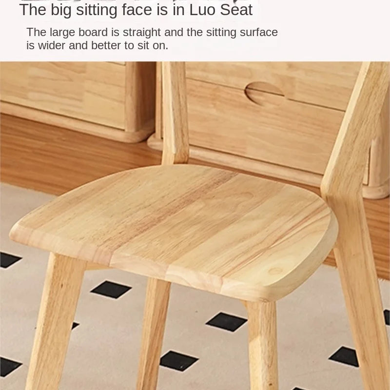H2O Solid Wood Chair Louis Rubber Dining Chair Home Office Tea Table Hotel Conference Restaurant Comfortable Backrest Chair