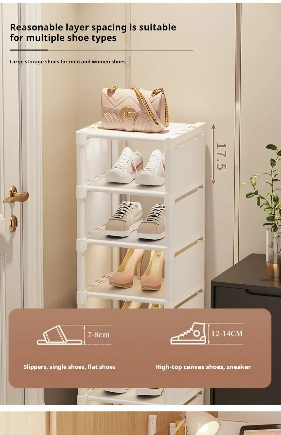 Multilayer Storage Cabinet for Doorway Shoe Shelf for Home Dustproof Shoe Organizer for Entryway Rental Apartment Easy Assembly