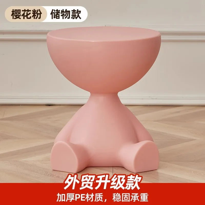 37*41cm Creative Bedside Table Home Sofa Side Shelf Bedroom Balcony Movable Mini Bear Table Coffee Table