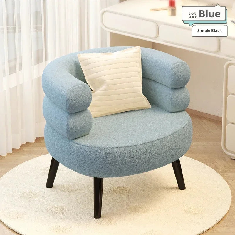 Modern Living Room1-Person Sofa Comfortable Bedroom Fluff Armchair Nordic Simple Nail Salon Makeup Chair Dressing Table Stool