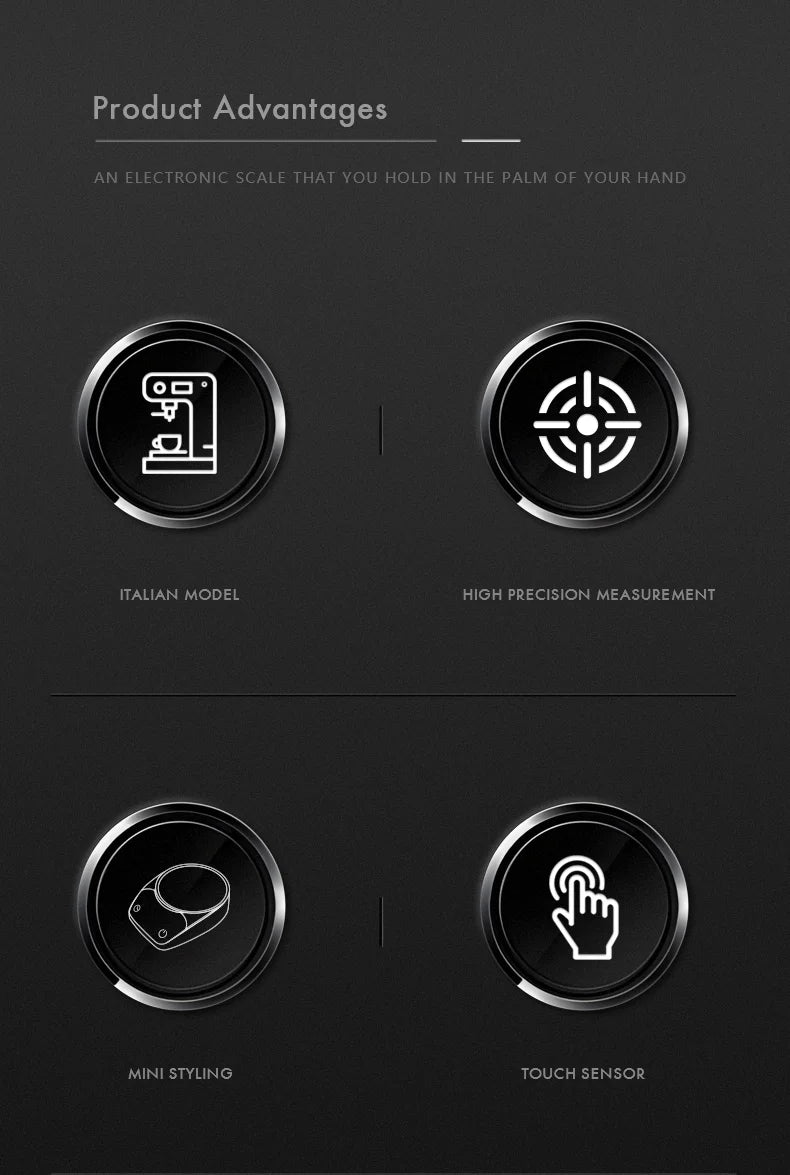 MUVNA Mini Electronic Scale Espresso LED Weighing 0.1g High Precision Measures Portable Coffee Scale With Powder Receiving Cup