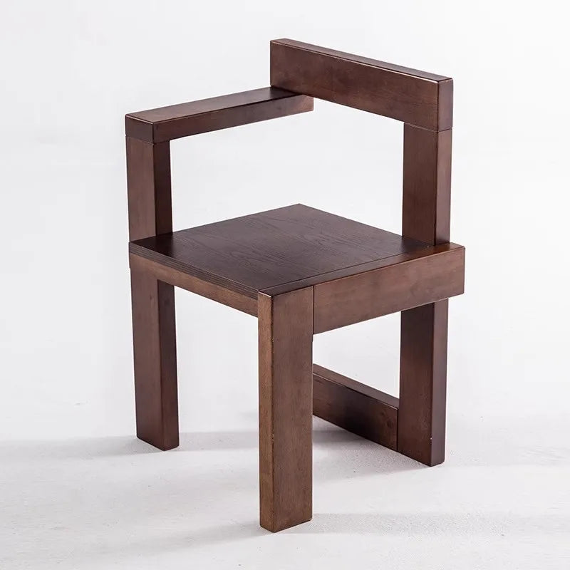 Mid Century Modern Solid Wood Building Block Chair Vintage Inspired Simplistic Leisure Dining Chair Design Creative Accent Seat