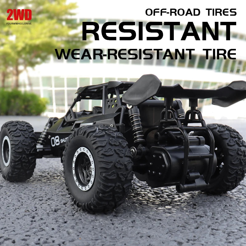 ZWN 1:16 2.4Gh Model RC Car With LED Lights 2WD Off-road Remote Control Climbing Vehicle Outdoor Cars Toys for Boys Girls Gifts