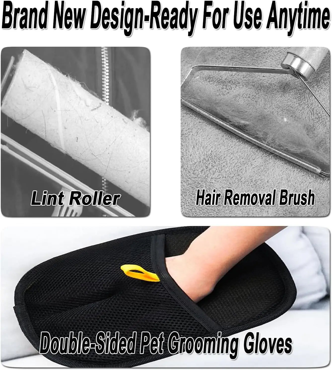 Reusable Electrostatic Pet Hair Removal Mitts Cat Dog Hair Collection Brush Sticking Device Home Hair Scraper Grooming Gloves