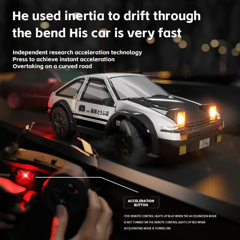 RC Drift Car 1/64 AE86 Mini Desktop Remote Control 2.4G 4WD Off-road Drifting Racing Vehicle Electric Toy Boys Cars