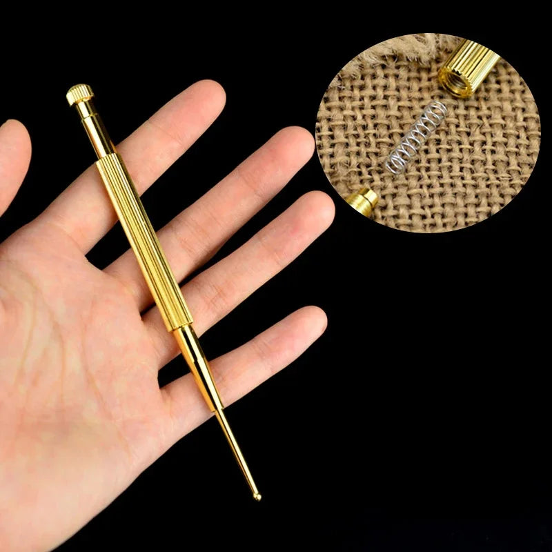 Pure Copper Acupressure Pen Elastic Ear Acupoint Massage Stick Improve Eyesight Acupuncture Point Massager Relax Body