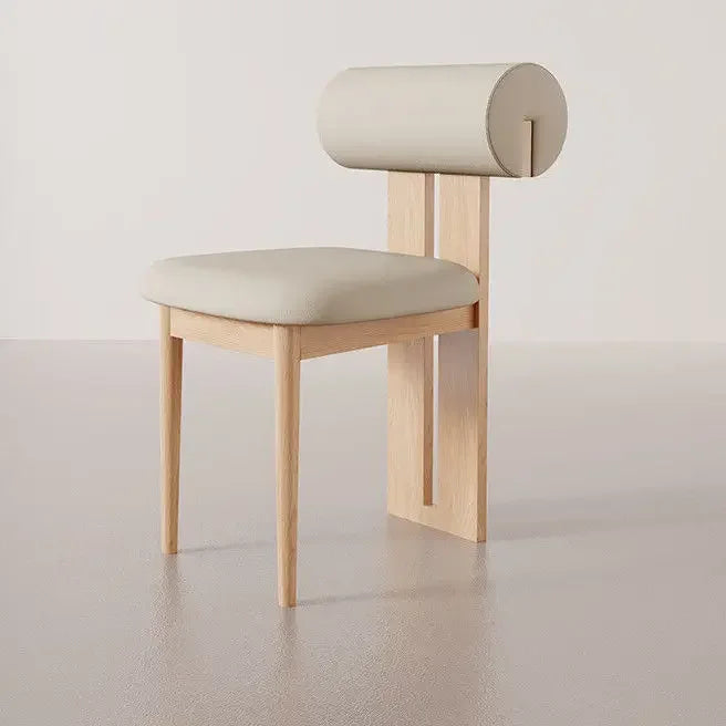 Nordic French Vintage Solid Wood Dining Chair - Mid-Century Retro Backrest Hippo Chair for Home, Living Room & Vanity