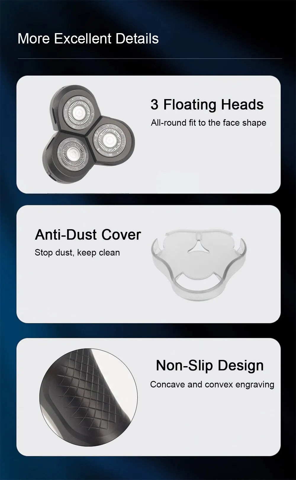 Shaver for Men Electric Shaver Powerful Beard Shaving Machine Electric Razor Rechargeable Waterproof