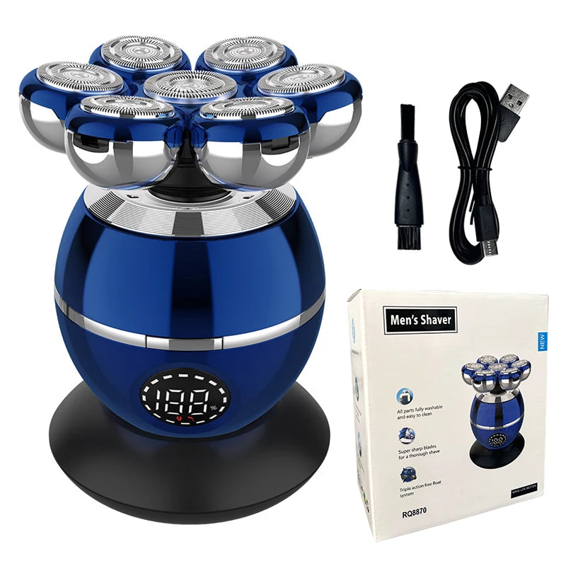 Electric Shaver 7D Floating Cutter Head Base Charging Portable Men Beard Trimmer Clipper Rechargeable Bald Head Electric Razor