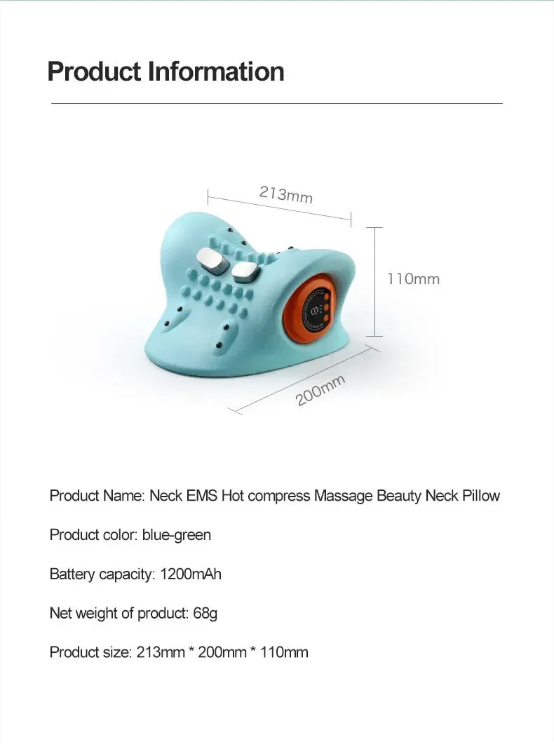 Electric Cervical Massager Neck Shoulder Stretcher Relaxer Chiropractic Traction Device Massage Pillow Cervical Spine Correction