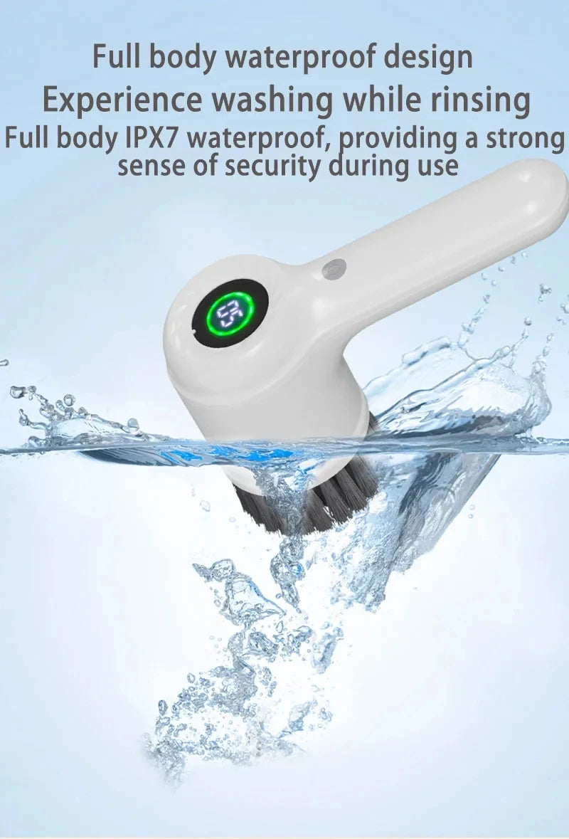 Xiaomi Electric Scrubber LED Display Cleaning Brush Waterproof High Speed Powerful 4head Cleaning Brush For Bathroom Kitchen