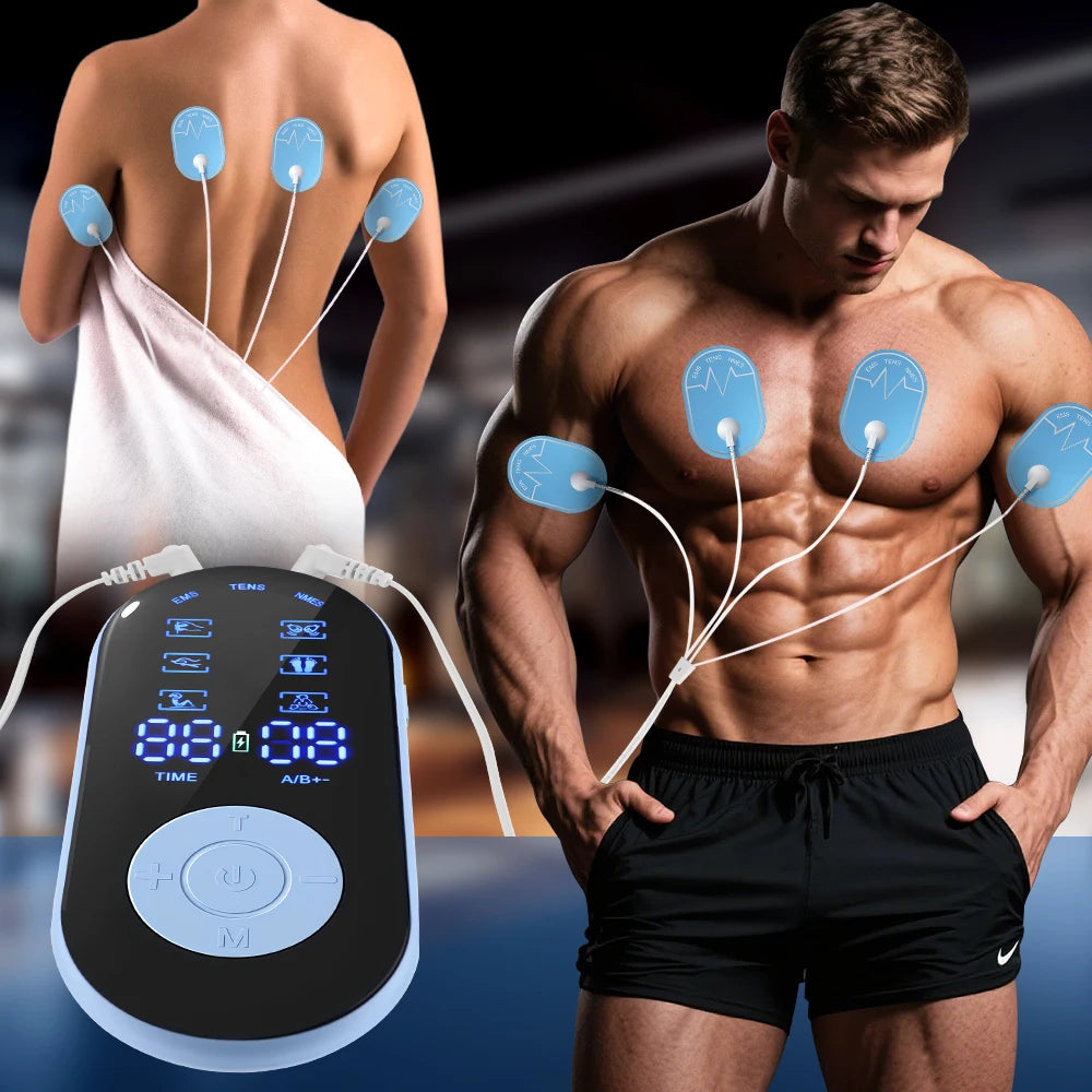 EMS NMES TENS Electronic Boday Massager Muscle Stimulator 18 Modes 30 Intensity Full Body Massager Relax Slimming Machine
