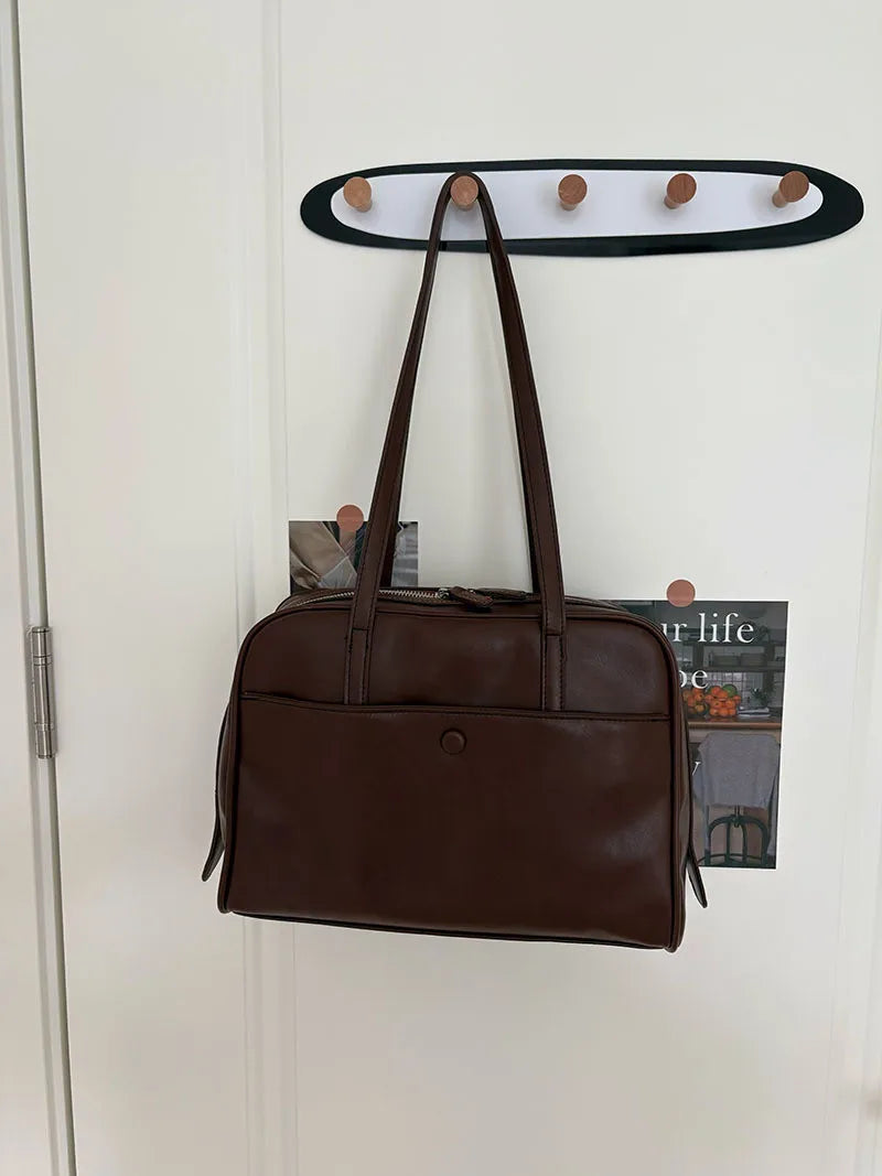 JIAERDI Retro Coffee Shoulder Bags Wallet Women Pu Leather Soft Bagutte Bag Female Large Capacity Tote Bag Handbag Сумка Женская