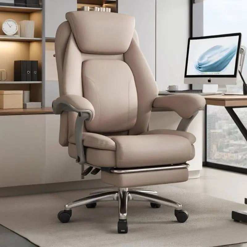 Foot Rest Ergonomic Office Chair Comfortable Designer Relax Luxury Swivel Office Chair Pliable Wheel Sillas Escritorio Furniture