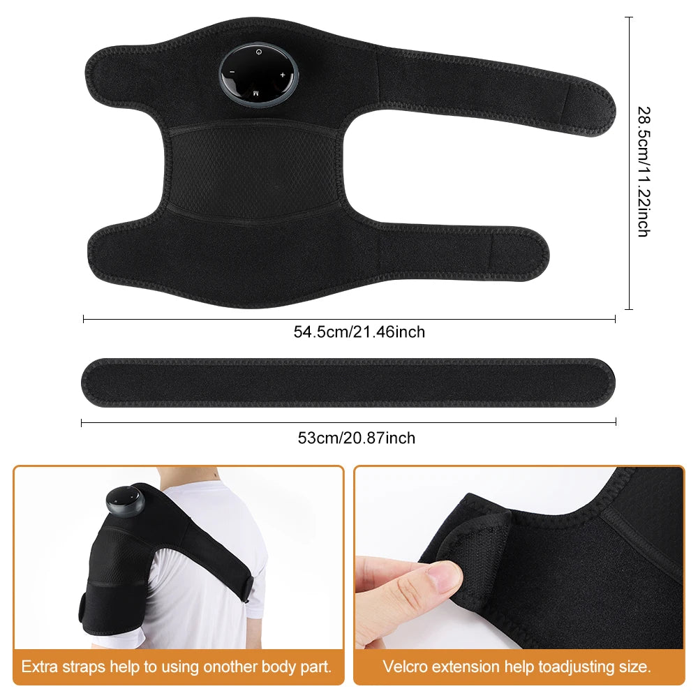 Wireless Heated Knee Massager Pads Brace Shoulder Elbow Support Muscle Wrap 6 Levels Hot Compress Reduce Stress Joint Health