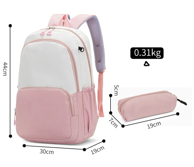 Stitch Disney Girls Schoolbag with Pencil Bags Women Travel Bag New Backpacks for Student Children Large Capacity Bookbag Gifts