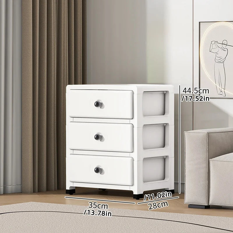 Mobile Multi-Layer Drawer Storage Cabinet,Large Capacity Bedside Table with Wheels for Bedroom/Kitchen/Living Room