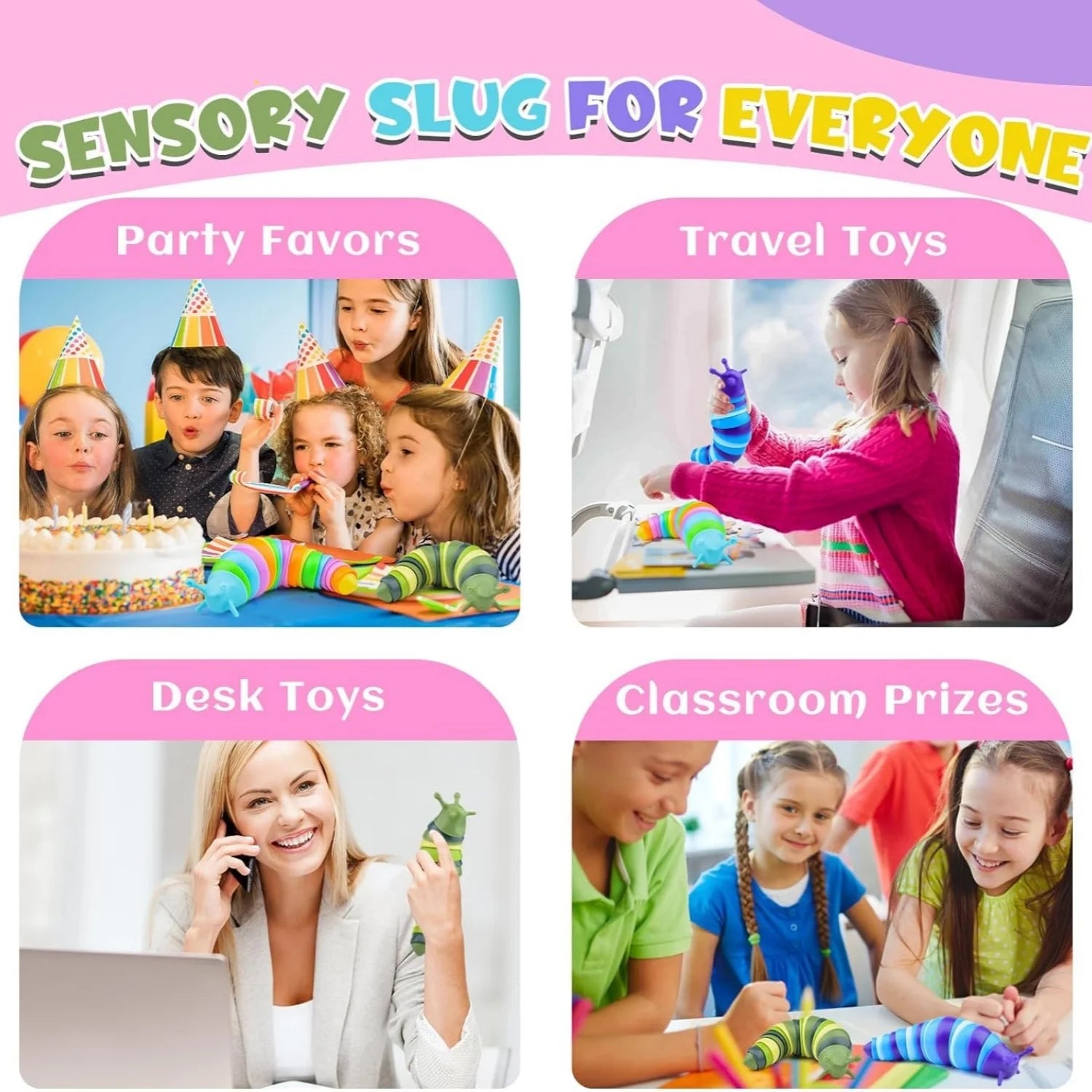 Colorful Simulation Caterpillar Antistress Toy Funny Fidget Decompression Articulated 3D Stress Reliever Gift Toy for Kids Adult