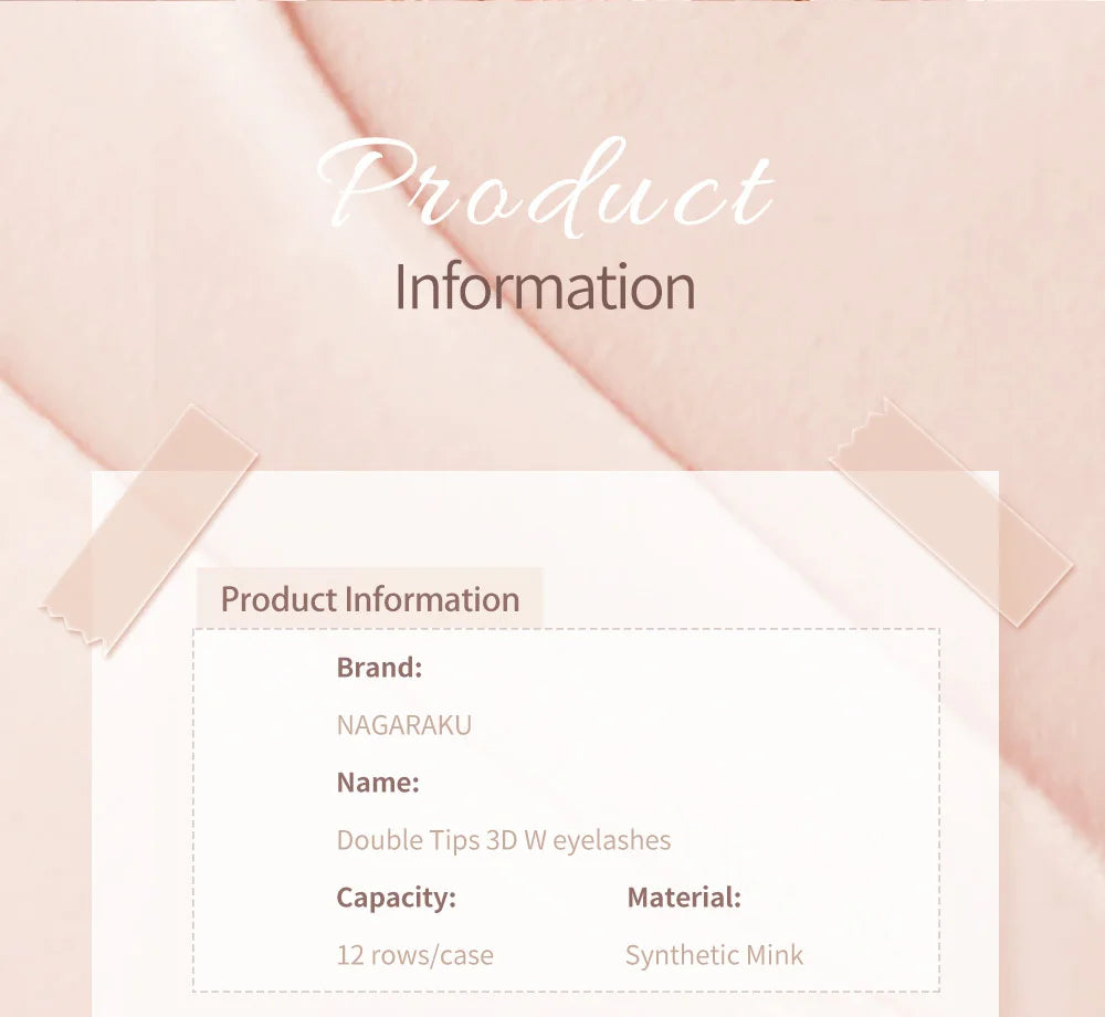 NAGARAKU Double Tips 3D W eyelashes W Shape Eyelash Extensions Blister Premade Fans